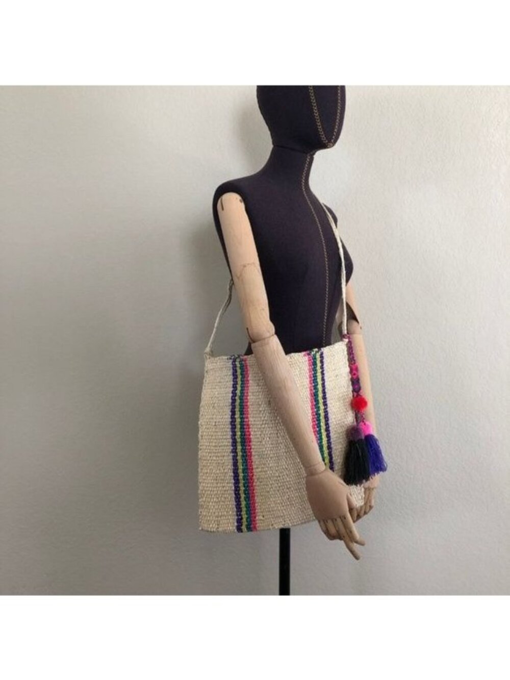 Palm Striped Tote Mexican Cross Body Shouler Carry